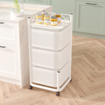 Rotatable kitchen baby supplies rack floor living room snacks bedside vegetable toy trolley storage rack