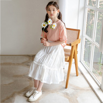 next like girls summer dress dress 2022 new sweet short sleeve super fairy girl princess dress two sets