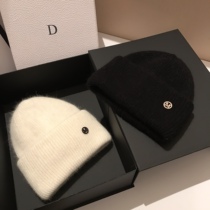 Japans high-end new rabbit hair white wool hat children tide autumn winter cold hat warm sleeve knitted hat