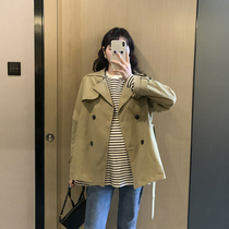 British style jacket ~ 2021 spring and autumn pregnant womens new female long style small tide mother temperament windbreaker