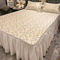 Japan ZD Bed Skirt Ice Silk Cool Mat Three Sets Summer Princess Windy Water Washable Naked Sleeping Single Soft Mat Summer