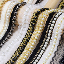 Small fragrance beaded lace trim accessories Pearl collar fabric Lace edge clothing neckline Clothing decorative belt