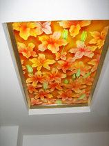 Set made of steel-made art glass living room corridor ceiling ceiling lamp shade engraving crafts lilies for hundreds of years good fit