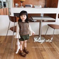 Baby Kindergarten Retro Temperament Wool Knit Horse Chia Mother Girl Child Spring Autumn New Horse Pinch Tide