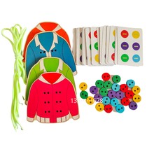 Kindergarten Early teaching Puzzle Toy Wearing rope button Monzi special Note Powerball Delicate Action Distinguish Color Zone Corner Game