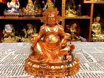 Red bronze gold and yellow Wealth God Buddha statue (16cm) made in Qinghai Taer Temple