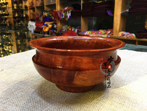 Tibetan Mongolian medium milk tea bowl Round wooden bowl Wooden bowl