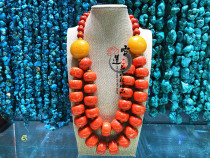 Tibetan necklace turquoise wax headdress necklace male and female Tibetan love