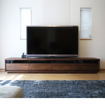 Black walnut TV cabinet Nordic modern minimalist White oak living room solid wood film and television cabinet floor cabinet audio-visual cabinet customization