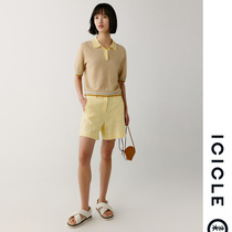 ICICLEs and womens dress 2022 spring silk cut short POLO shirt 1221C2073402