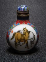 Export foreign exchange earning period of decades of glass enamel color meticulous Mato big snuff bottle