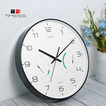 TIMESS temperature and humidity clock clock living room home fashion creative simple atmospheric wall watch silent quartz light luxury