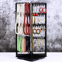  Earrings storage necklace display shelf Rotatable earrings necklace pylons Dust-proof large-capacity dresser Jewelry rack