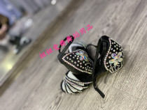 Latin dance with diamonds Latin shoes Stage performance competition Shiny diamond shoes