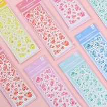 South Korea Bubble Glitter Sticker Color Laser Cuka Photo Small Cardiy Multifunction Hand Ledger Decorative Sticker