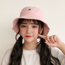  ulzzang small fresh pink fisherman hat female summer Korean version of the student cute all-match sunshade Japanese basin hat tide