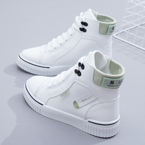 Korean leather small white shoes womens shoes autumn 2021 New Wild leisure sports high-top shoes autumn shoes ins tide