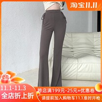 Modern dance pants womens high waist micro horn lace up Latin dance pants dance pants practice clothes