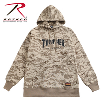 Rothco X Thrasher co-name desert digital print letter sweater US version loose hooded jumper