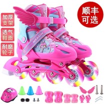 Full set of skates for children 3-5-6-8-10 years old roller skates skates Mens and womens roller skates Mens and womens beginners