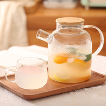 Add Point Music Day Style Glass Cold Kettle High Temperature Resistant Bubble Teapot Household Boiled Water Kettle High Face Value Cool Kettle Suit