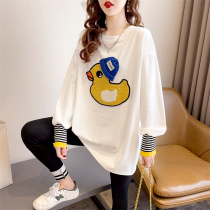 Pregnant Woman Spring Clothing T-shirt Fashion Suit 2022 New Net Red Sweatshirt Spring Autumn Money Loose Spring Blouses Mid-Length