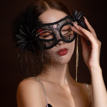 Black lace sexy goddess dress up mask birthday party photo decorations masquerade props