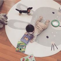 Butt mother ins cute rabbit round thick non-slip carpet floor mat childrens game mat climbing mat