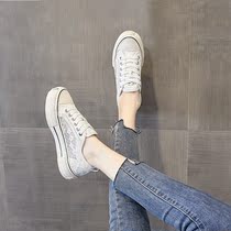 Small fragrant windy white sails shoes women 2022 Summer new lace breathable flat bottom casual 100 hitch a little white shoes