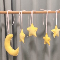 Handmade ins Nordic Star Moon Pendant Dormitory Bedroom Floating Curtain Decoration Small Hanging Fabric Hanging Decoration