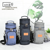 Outdoor sports water bottle bag 1L large capacity one-shoulder cross water cup thick Oxford cloth mountaineering travel bag multi-function bag