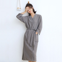 Sleeping Robe Spring Autumn Slim long sleeves Big code ladies Long style kimono Hotel Beauty Salon Palate Palate Sleepwear Dress Brilliance Summer