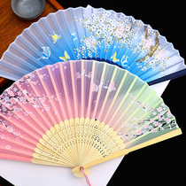Fan Folding Fan Dance Children Students Summer Carry-on Folding Small Fan Gufeng China Wind Female Style Hanfu Qipao
