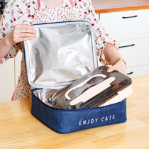 Japanese style insulated lunch box bag large capacity aluminum foil lunch bag office worker student simple waterproof handbag