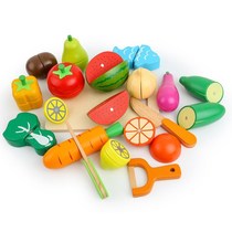 Cut Fruit Children's Toys Wooden Magnetic Fruit Vegetables Chicile Girls Play House Kitchen Toy Boy
