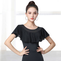 Dan Bo Luo Waltz top ruffles dance clothes black short sleeve dance clothes modern dance practice clothes ballroom dance