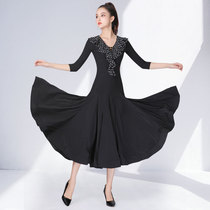 Dan Bo Luo Modern Dance Dress Womens Spring and Autumn High-end Ballroom Dance Dress Waltz Grand Dress