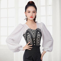 Dan Bo Luo national standard dance shirt womens new long sleeve jumpsuit Waltz top fashion autumn and winter modern dance clothes
