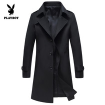 Playboy windbreaker men slim long British business casual mens coat 2021 Spring and Autumn New Coat