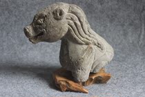 Old pottery Dragon Sheng Jiuzi Mocking Wind Sacred Beast Pottery Statue Actual shot height 16 cm ZZ.1917