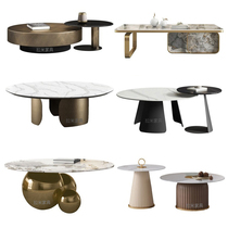 Italian Style Light Lavish Rockboard Round Tea Table Feet Base Extremely Brief Advanced Sensuo designer marble size tea table CT28
