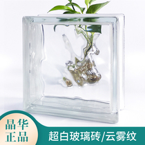 Cloud and fog glass brick Crystal White Super White Transparent square living room bedroom porch bathroom partition wall transparent transparent
