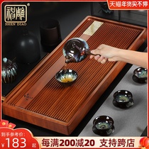 Shencarving solid wood tea tray household Rosewood small tea tea set large whole piece non-splicing mahogany tea table