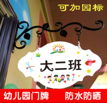 Kindergarten double-sided class card house plate making school grade cartoon listing iron science room card classroom logo brand