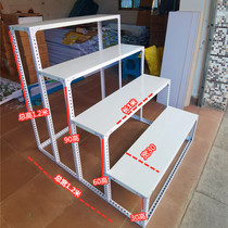 Trapezoidal Shelving Rack Steps Type Placement Flower Racks Grain Oil Store Dry Goods Supermarket Goods Disassembly Combined Angle Iron Racks
