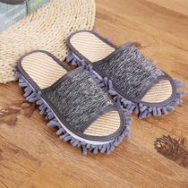 Chenille can remove and wash lazy people to wipe the floor slippers mens and womens home sweeping mute