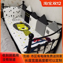 Nordic wrought iron widen splicing bed childrens boys and girls princess bed sofa bed single bed with guardrail side bed