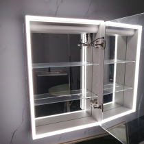  Acrylic luminous smart mirror cabinet Space aluminum bathroom 50 mirror box wall-mounted bathroom with shelf Small apartment