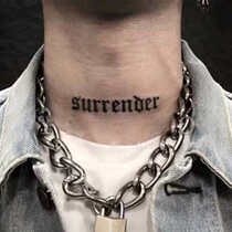 (A copy of 2)Neck tattoo stickers Neck neck stickers Front neck Waterproof male long-lasting simulation English letters female