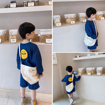 ins net red new fall children skew satchel canvas hood boy girl baby Korean version casual single shoulder hand-carrying bag